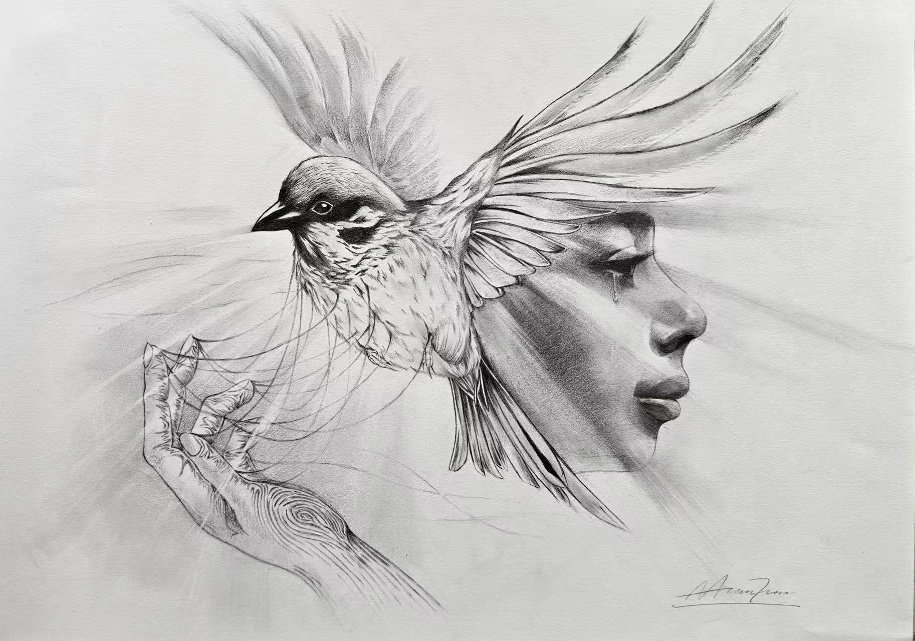 'Aviary of the Soul' - Pencil Sketch