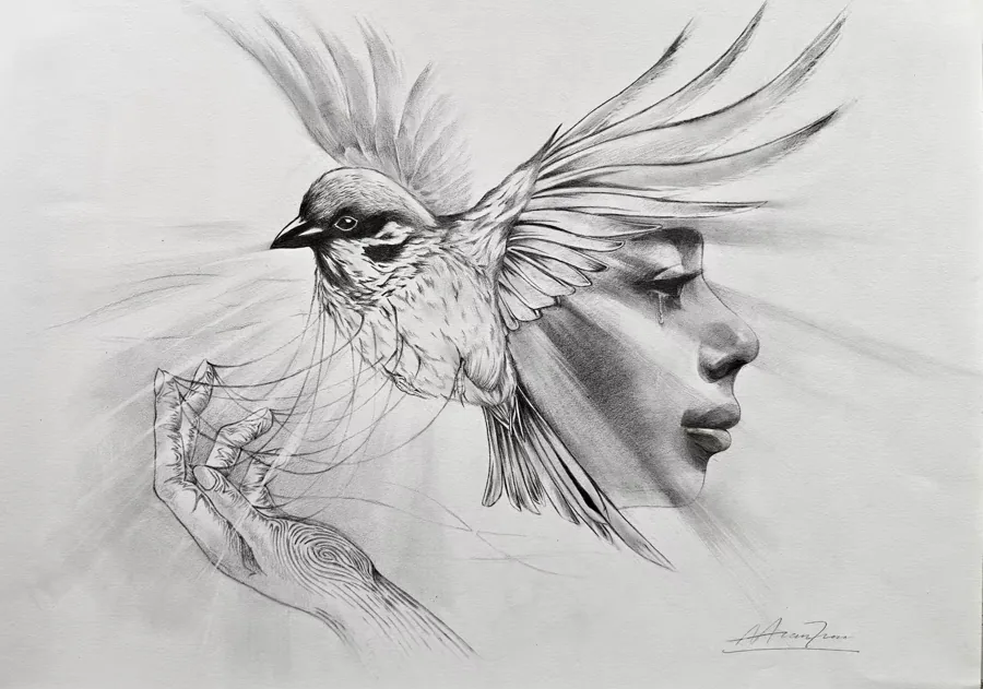 'Aviary of the Soul' - Pencil Sketch