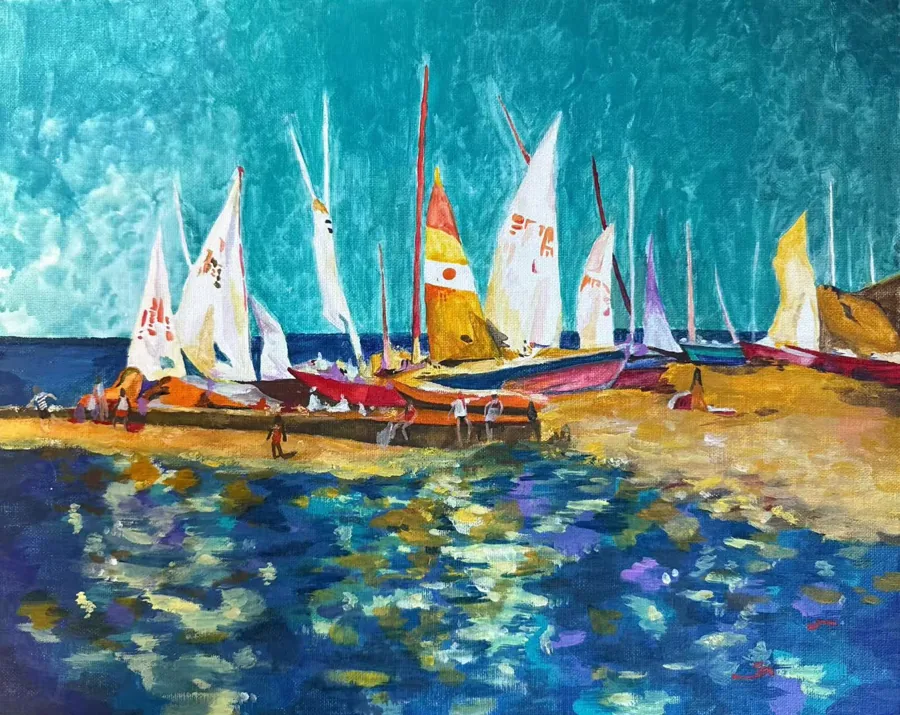 'Cerulean Harbor' - Watercolor Painting