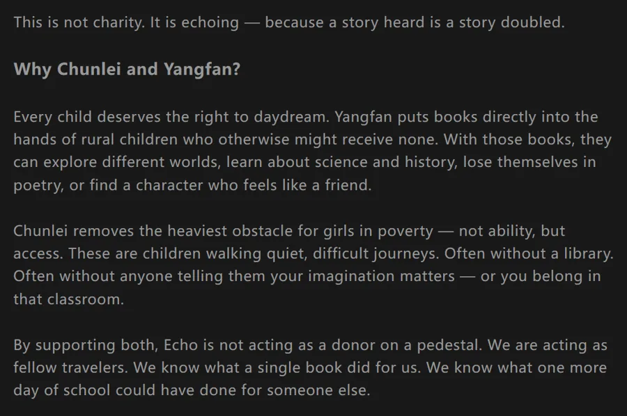 ECHO Donation Thank-You Note